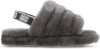 Ugg Fluff Yeah Slide Open Teen voor Kinderen in Charcoal,| Shearling online kopen