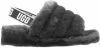 Ugg Fluff Yeah Slide Open Teen voor Kinderen in Charcoal,| Shearling online kopen