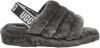 Ugg Fluff Yeah Slide Open Teen voor Kinderen in Charcoal,| Shearling online kopen