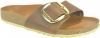 Birkenstock Madrid Big Buckle Oiled Leather Sandals , Bruin, Dames online kopen