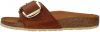 Birkenstock Madrid Big Buckle Oiled Leather Sandals , Bruin, Dames online kopen