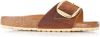 Birkenstock Madrid Big Buckle Oiled Leather Sandals , Bruin, Dames online kopen