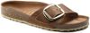 Birkenstock Madrid Big Buckle Oiled Leather Sandals , Bruin, Dames online kopen