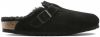 Birkenstock Pantoffels Boston narrow Shearling Veloursleder Suede Zwart online kopen