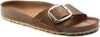 Birkenstock Madrid Big Buckle Oiled Leather Sandals , Bruin, Dames online kopen