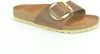 Birkenstock Madrid Big Buckle Oiled Leather Sandals , Bruin, Dames online kopen