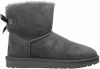 Ugg 'W Mini Bailey Bow II' suede snow boots , Grijs, Dames online kopen