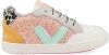 Shoesme UR22S043 F leren sneakers met glitters roze/multi online kopen