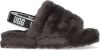 Ugg Fluff Yeah Slide Open Teen voor Kinderen in Charcoal,| Shearling online kopen