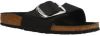 Birkenstock Slippers Madrid Big Buckle van rundnappaleer zwart online kopen