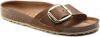 Birkenstock Madrid Big Buckle Oiled Leather Sandals , Bruin, Dames online kopen