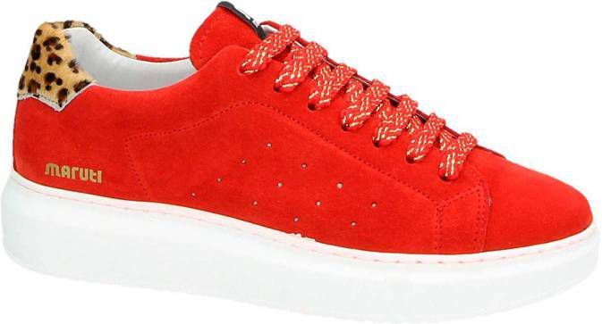 Maruti Claire suÃ¨de sneakers met panterprint - Damesschoenensales.nl